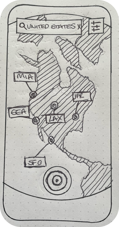 NAVX low-fidelity price discovery map screen